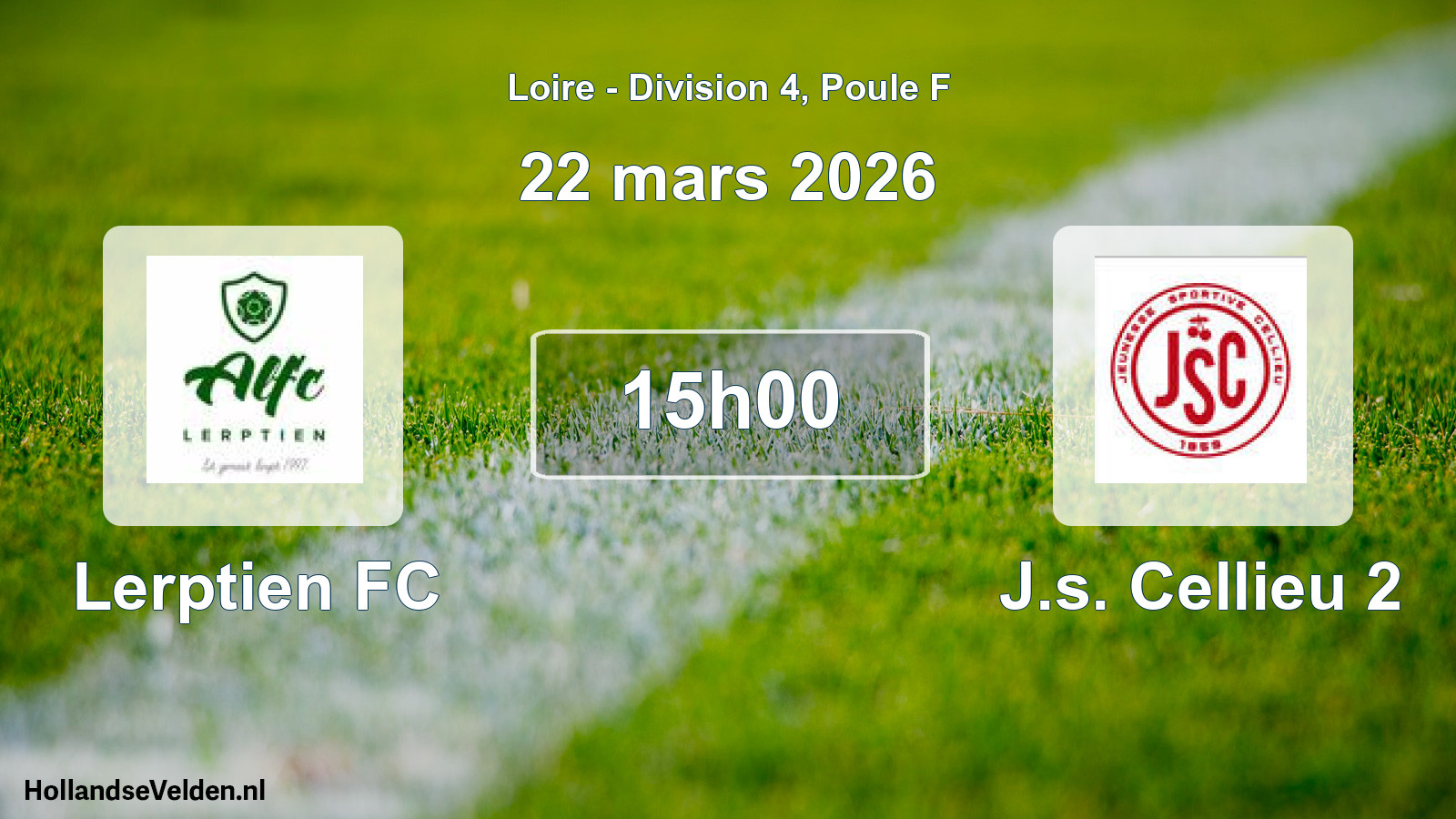 Geplande wedstrijd: Lerptien FC - J.s. Cellieu 2 (22 maart 2026)