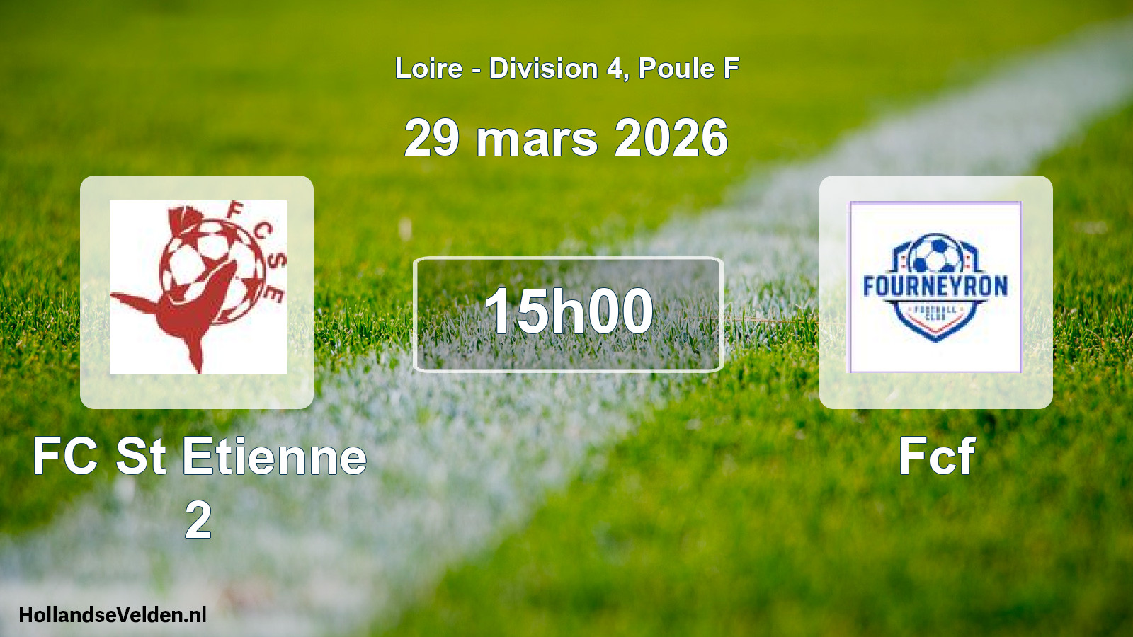 Geplande wedstrijd: FC St Etienne 2 - Fcf (29 maart 2026)