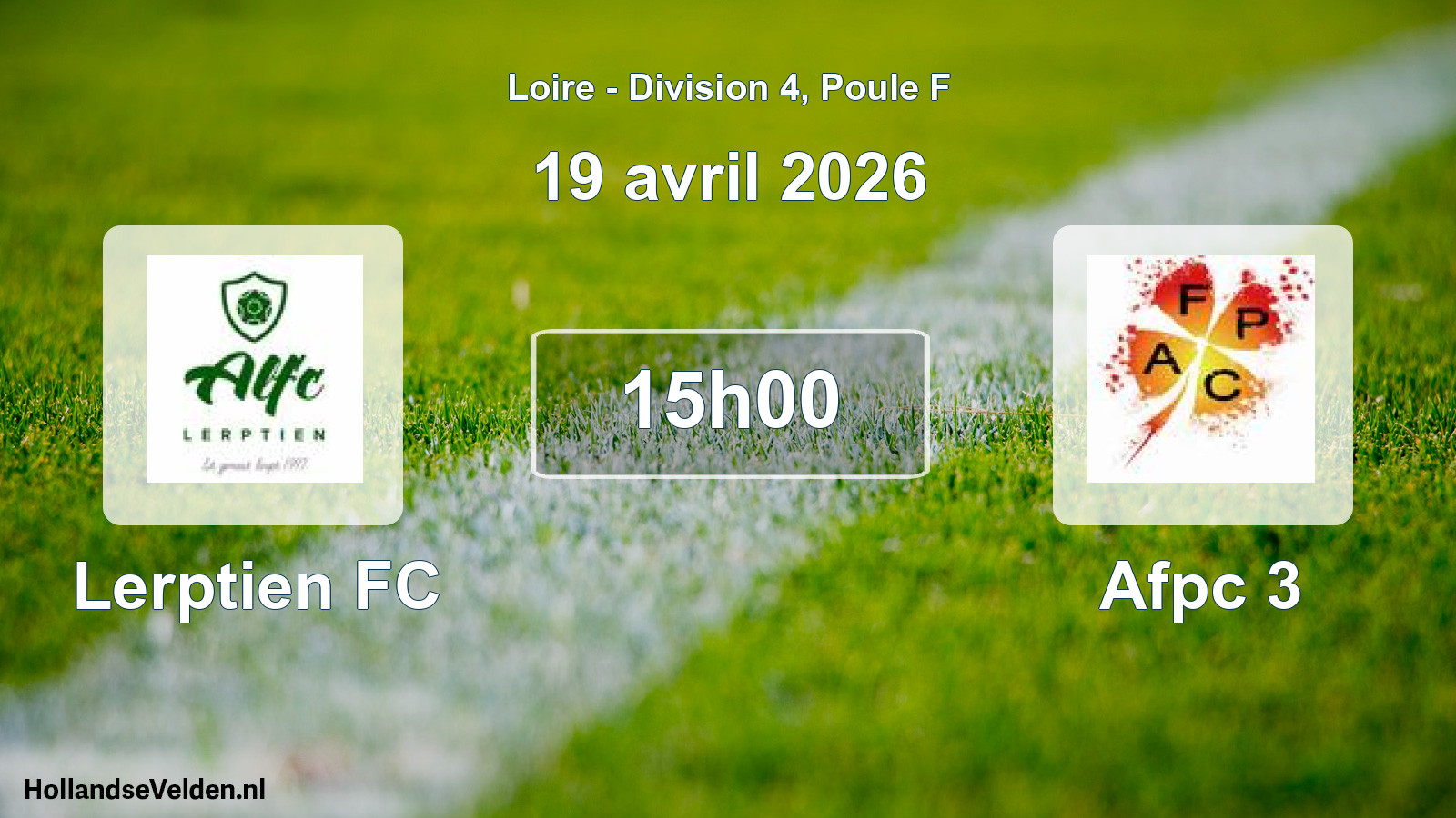 Geplande wedstrijd: Lerptien FC - Afpc 3 (19 april 2026)