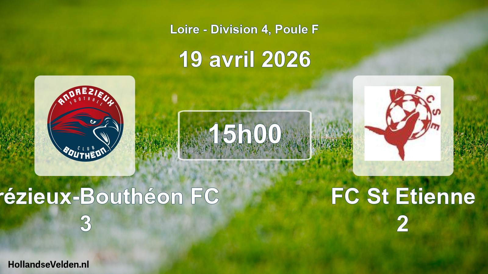 Geplande wedstrijd: Andrézieux-Bouthéon FC 3 - FC St Etienne 2 (19 april 2026)