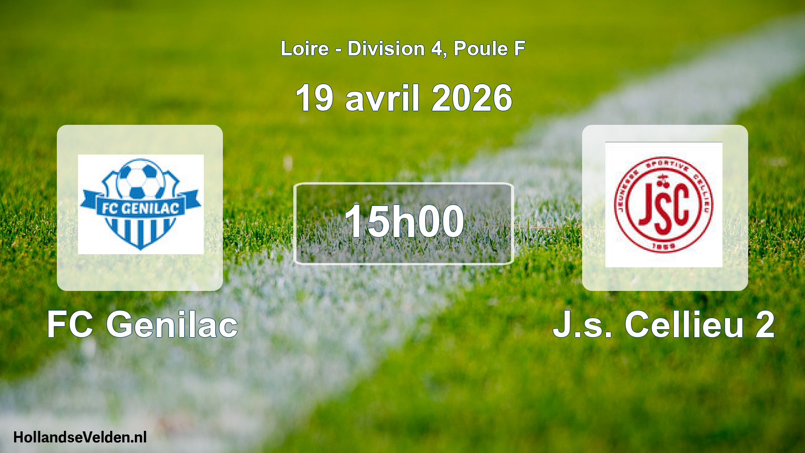 Geplande wedstrijd: FC Genilac - J.s. Cellieu 2 (19 april 2026)