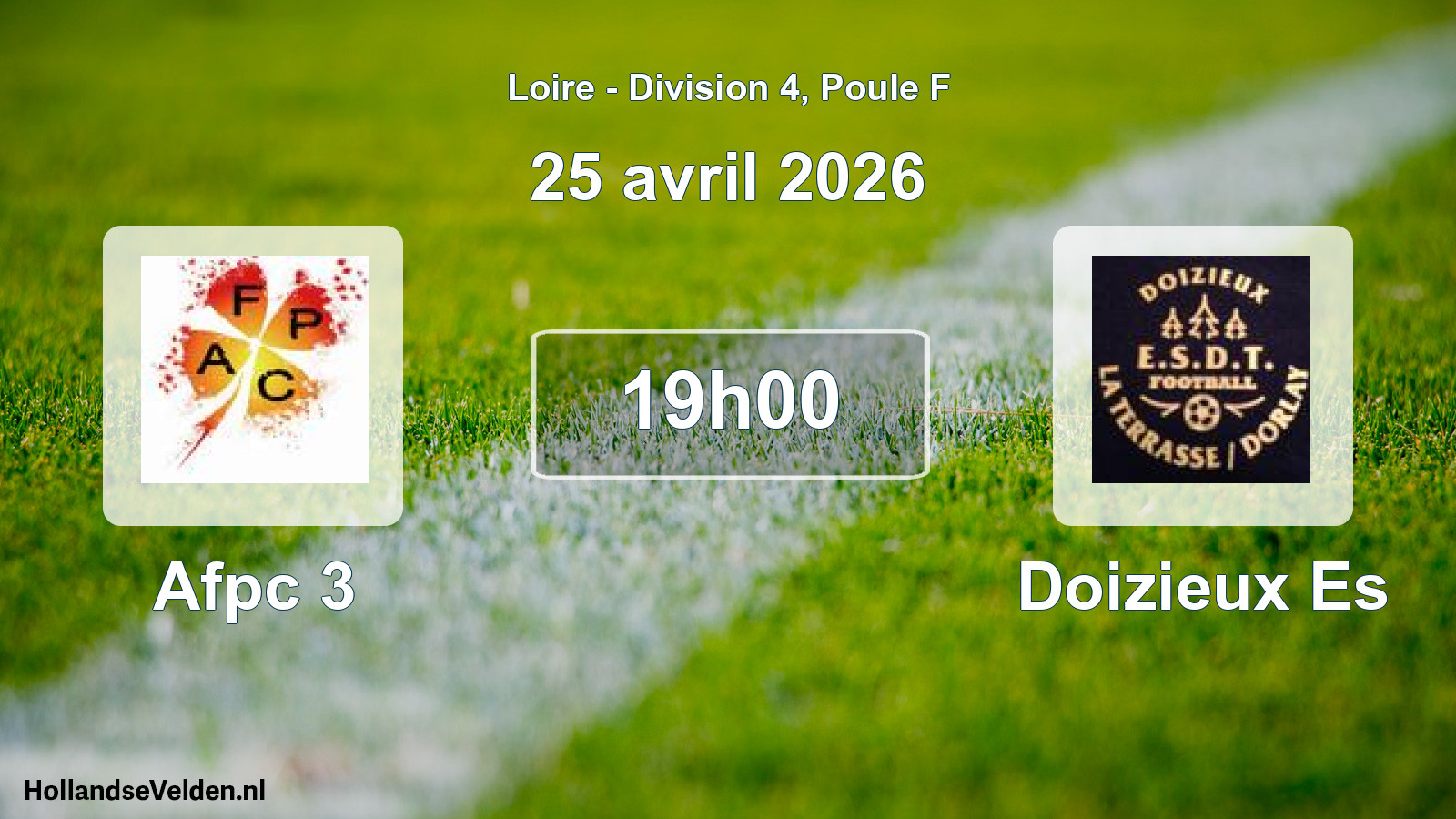 Geplande wedstrijd: Afpc 3 - Doizieux Es (25 april 2026)