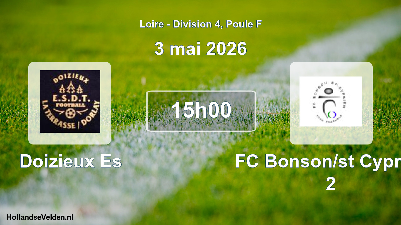 Geplande wedstrijd: Doizieux Es - FC Bonson/st Cyprien 2 (3 mei 2026)