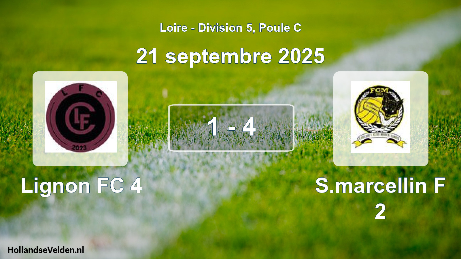 Gespeelde wedstrijd: Lignon FC 4 - S.marcellin F 2 1 - 4 (21 september 2025)
