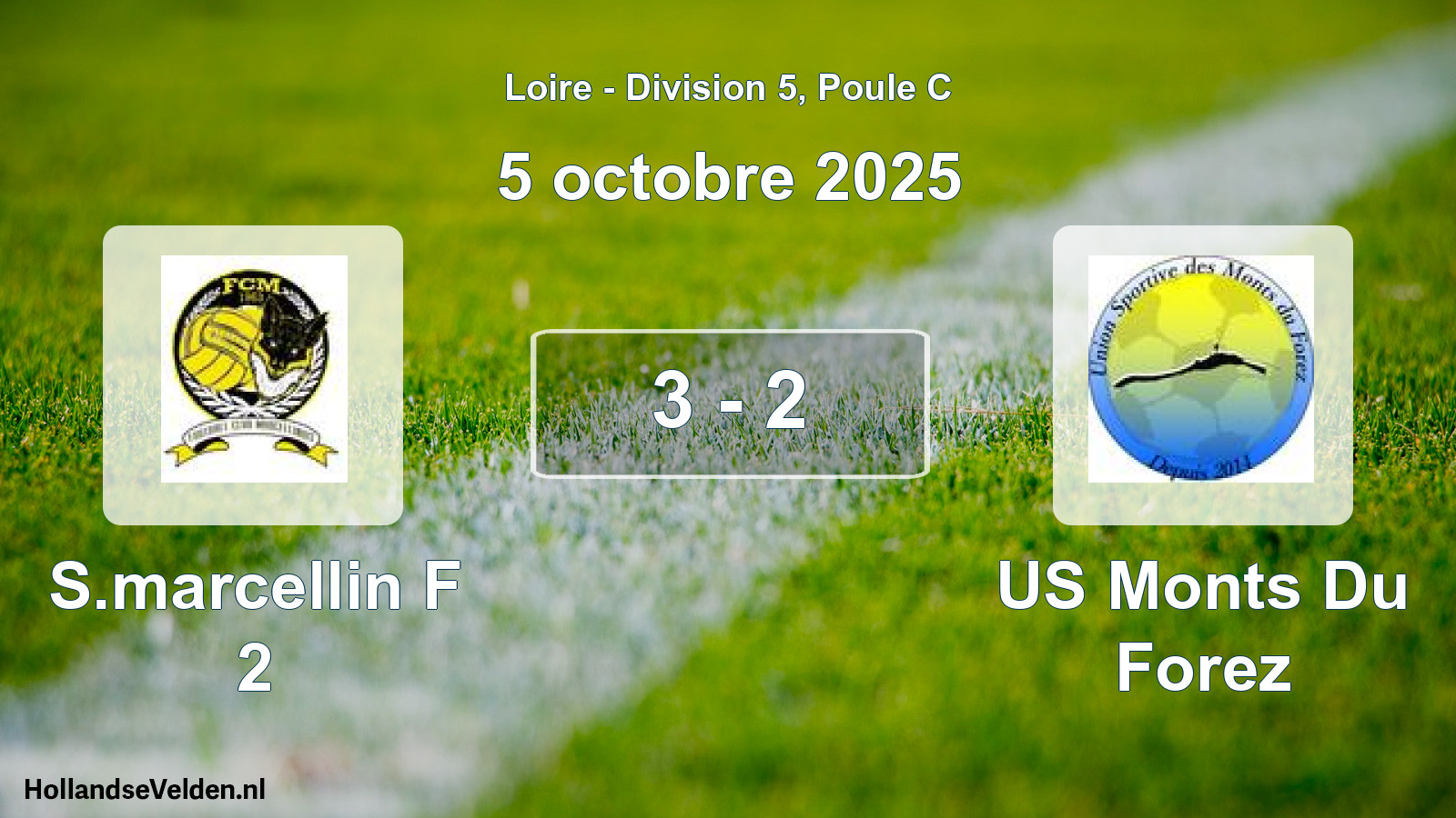 Gespeelde wedstrijd: S.marcellin F 2 - US Monts Du Forez 3 - 2 (5 oktober 2025)
