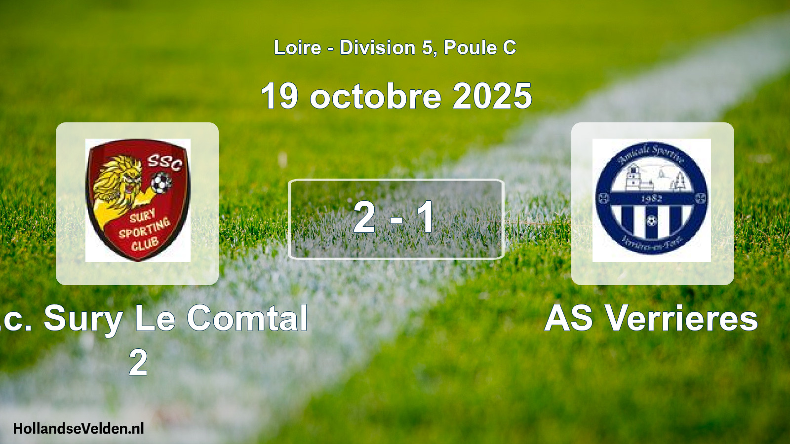 Gespeelde wedstrijd: S.c. Sury Le Comtal 2 - AS Verrieres 2 - 1 (19 oktober 2025)