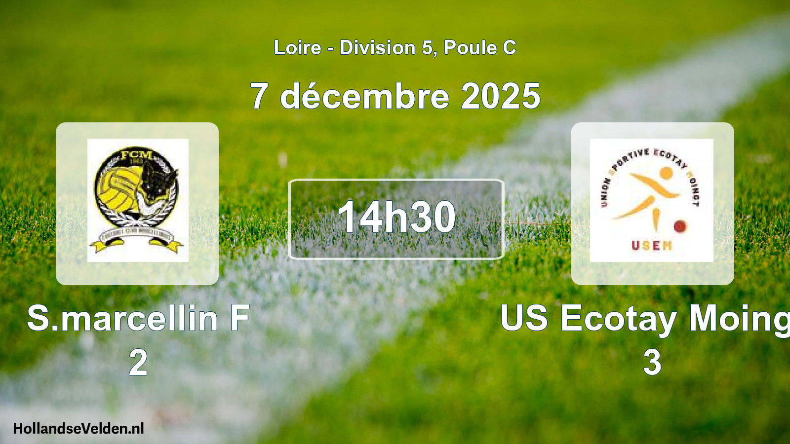 Geplande wedstrijd: S.marcellin F 2 - US Ecotay Moingt 3 (7 december 2025)