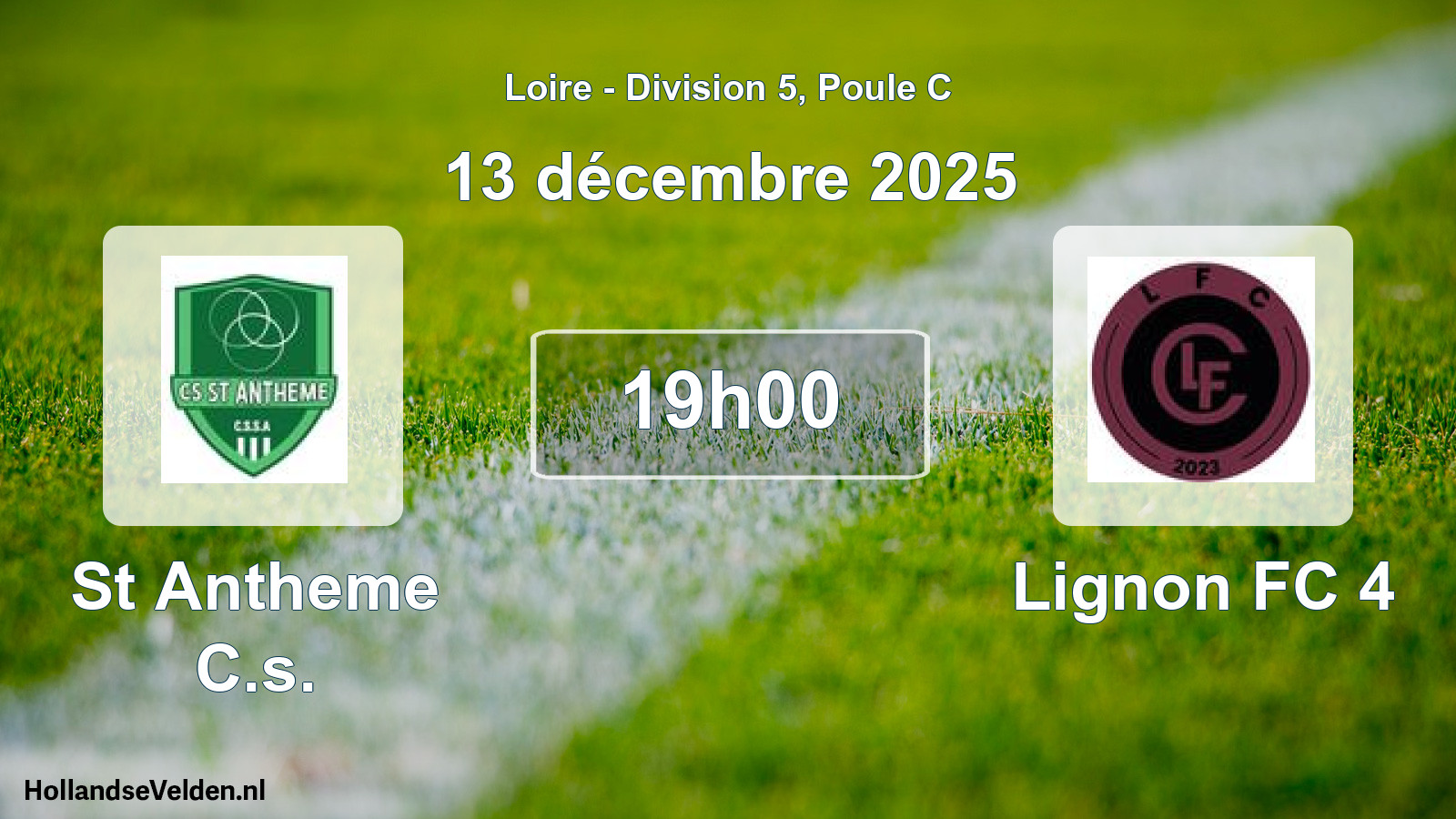 Geplande wedstrijd: St Antheme C.s. - Lignon FC 4 (13 december 2025)
