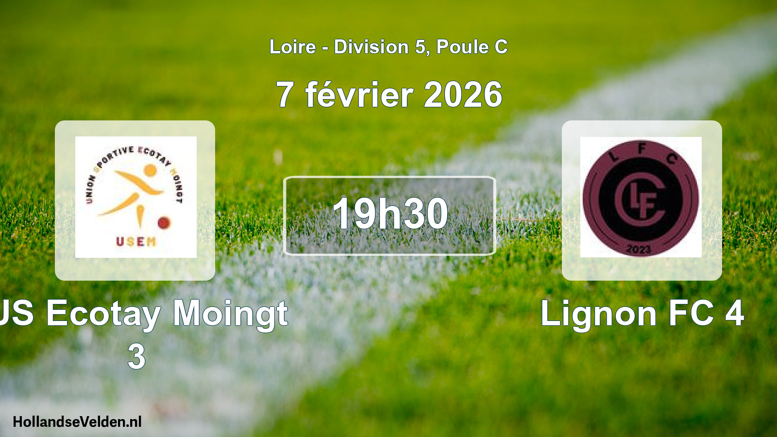 Geplande wedstrijd: US Ecotay Moingt 3 - Lignon FC 4 (7 februari 2026)