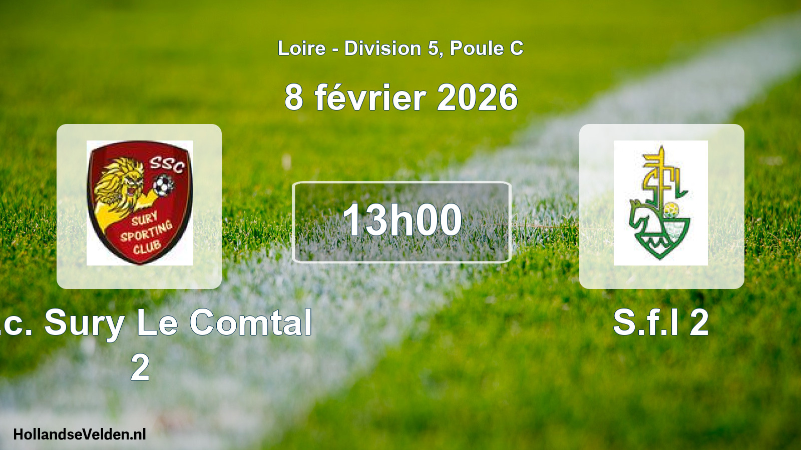 Geplande wedstrijd: S.c. Sury Le Comtal 2 - S.f.l 2 (8 februari 2026)