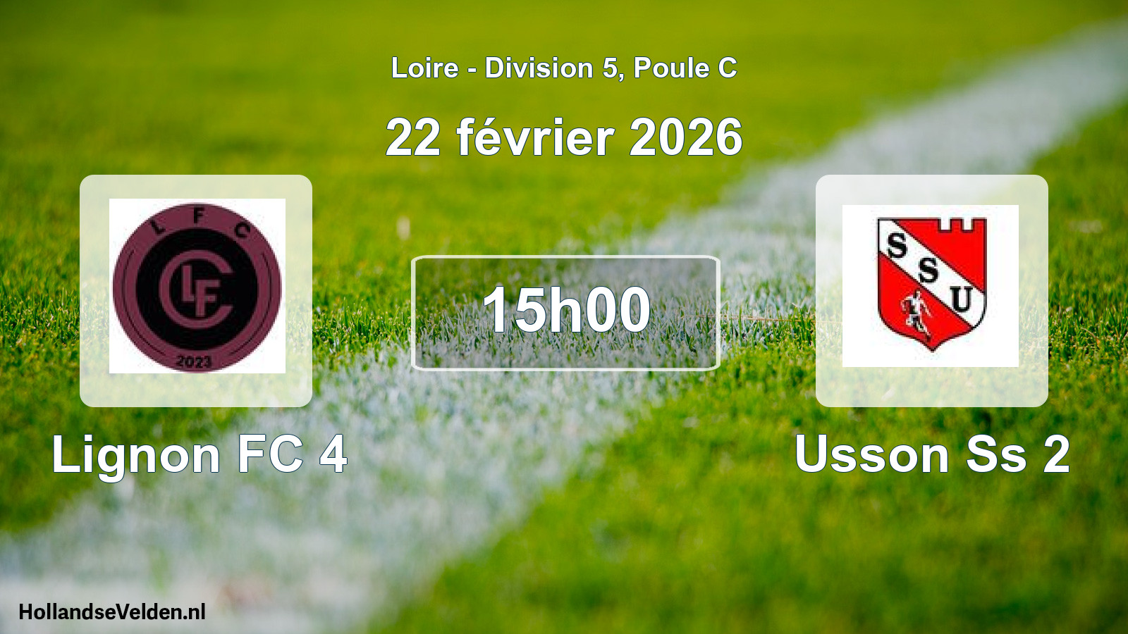 Match programmé: Lignon FC 4 - Usson Ss 2 (22 février 2026)