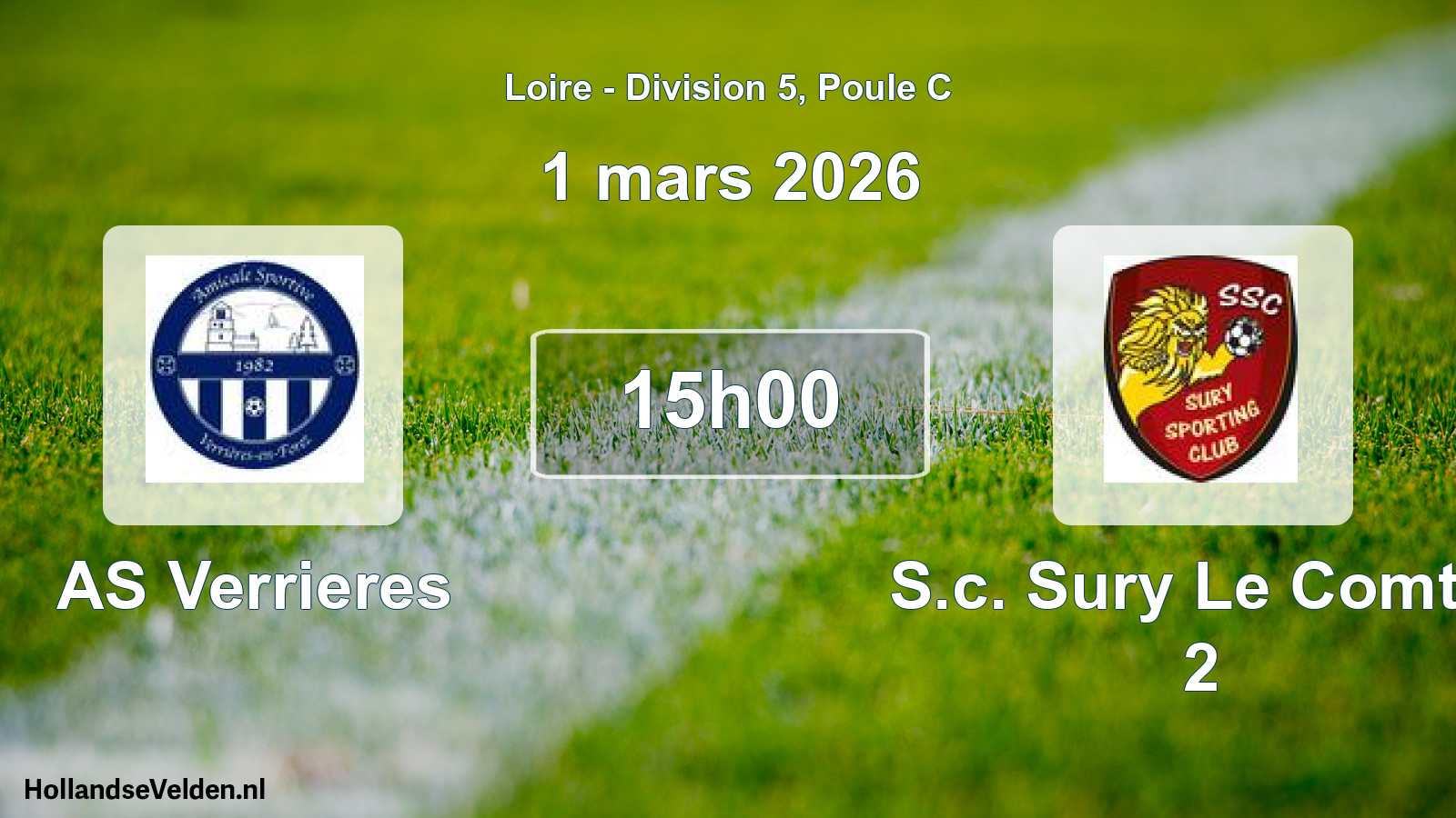 Geplande wedstrijd: AS Verrieres - S.c. Sury Le Comtal 2 (1 maart 2026)