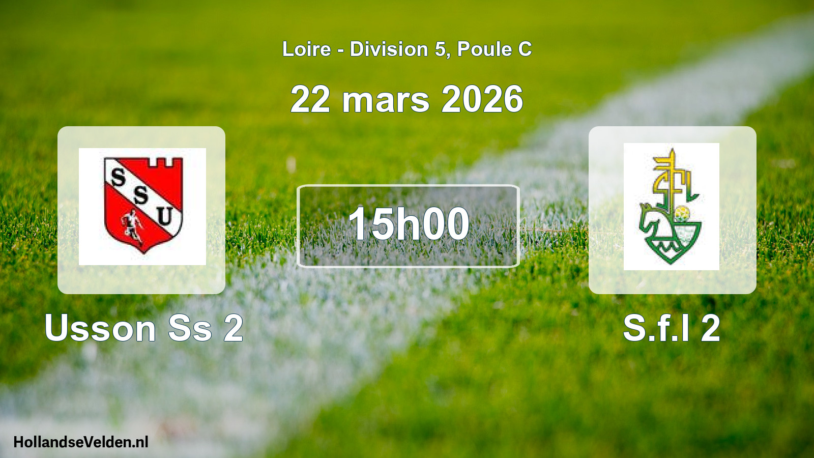 Geplande wedstrijd: Usson Ss 2 - S.f.l 2 (22 maart 2026)
