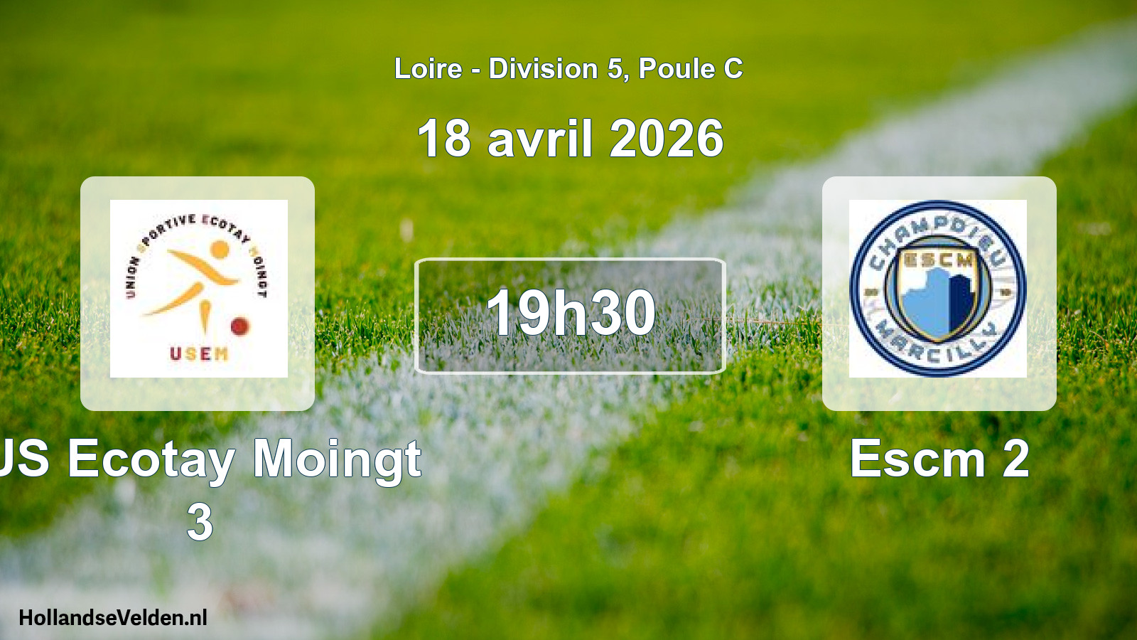 Geplande wedstrijd: US Ecotay Moingt 3 - Escm 2 (18 april 2026)