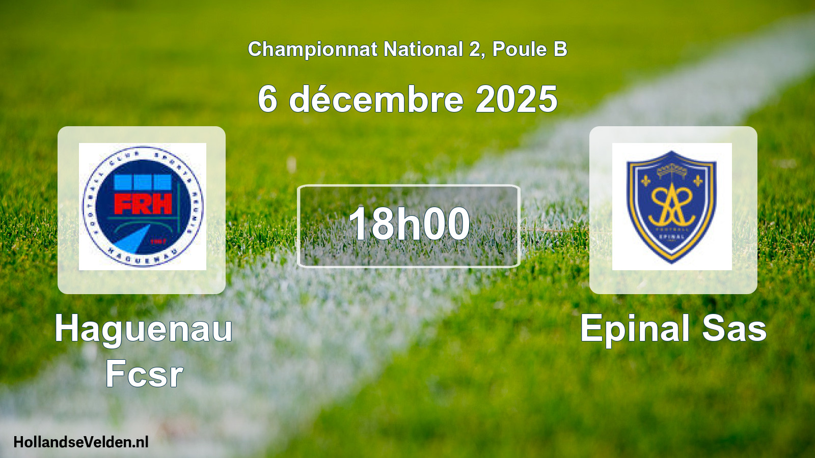 Geplande wedstrijd: Haguenau Fcsr - Epinal Sas (6 december 2025)