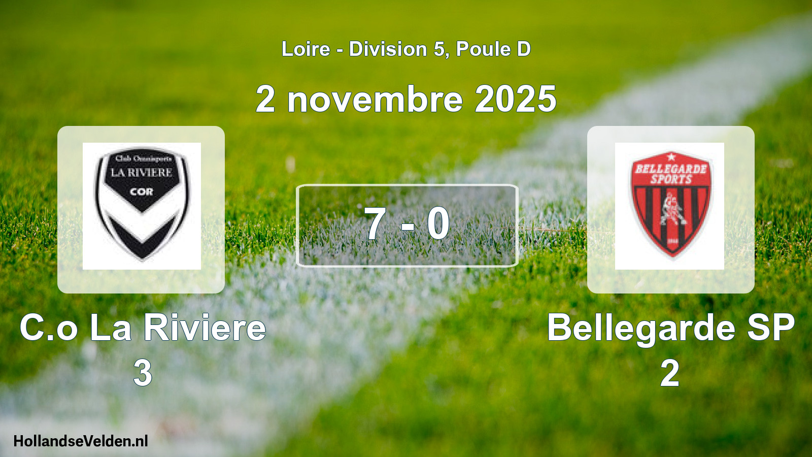 Total number of matches played: C.o La Riviere 3 - Bellegarde SP 2 7 - 0 (2 November 2025)