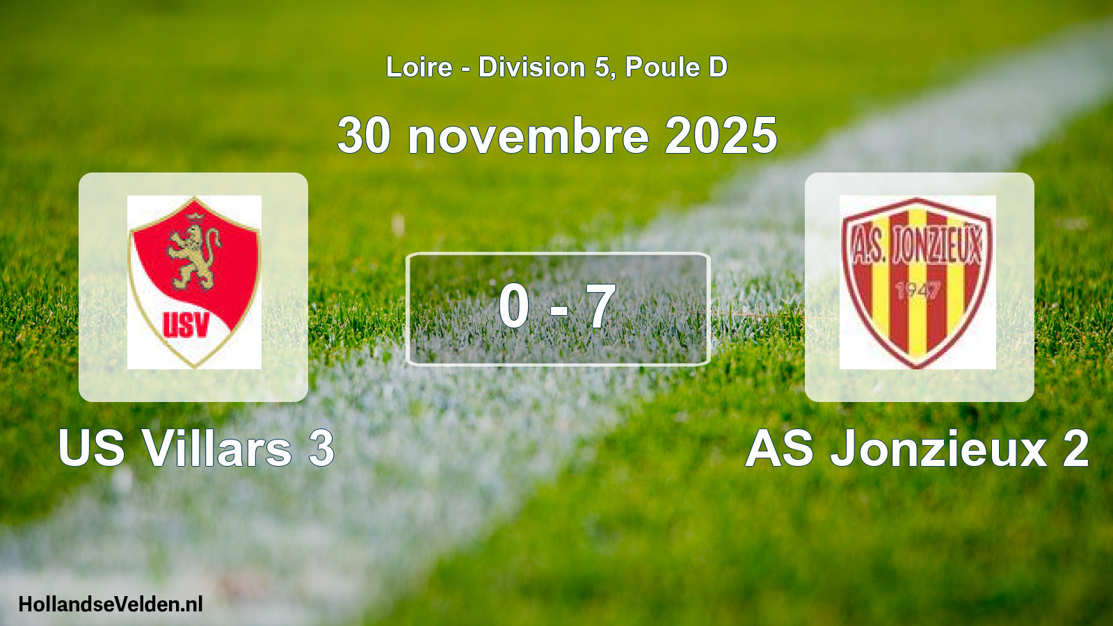 Gespeelde wedstrijd: US Villars 3 - AS Jonzieux 2 0 - 7 (30 november 2025)