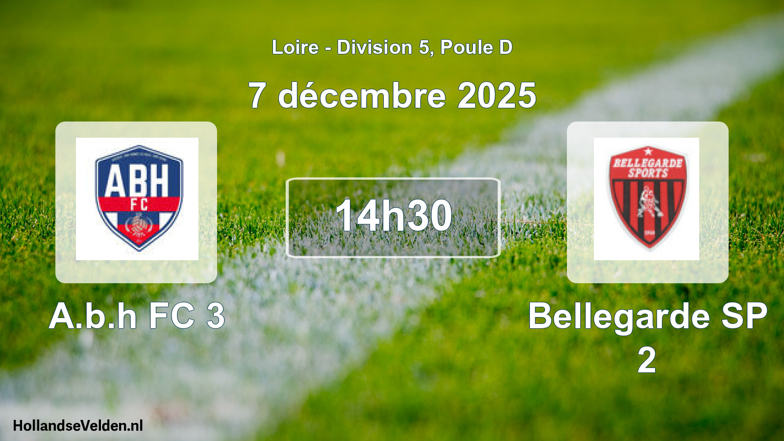 Geplande wedstrijd: A.b.h FC 3 - Bellegarde SP 2 (7 december 2025)