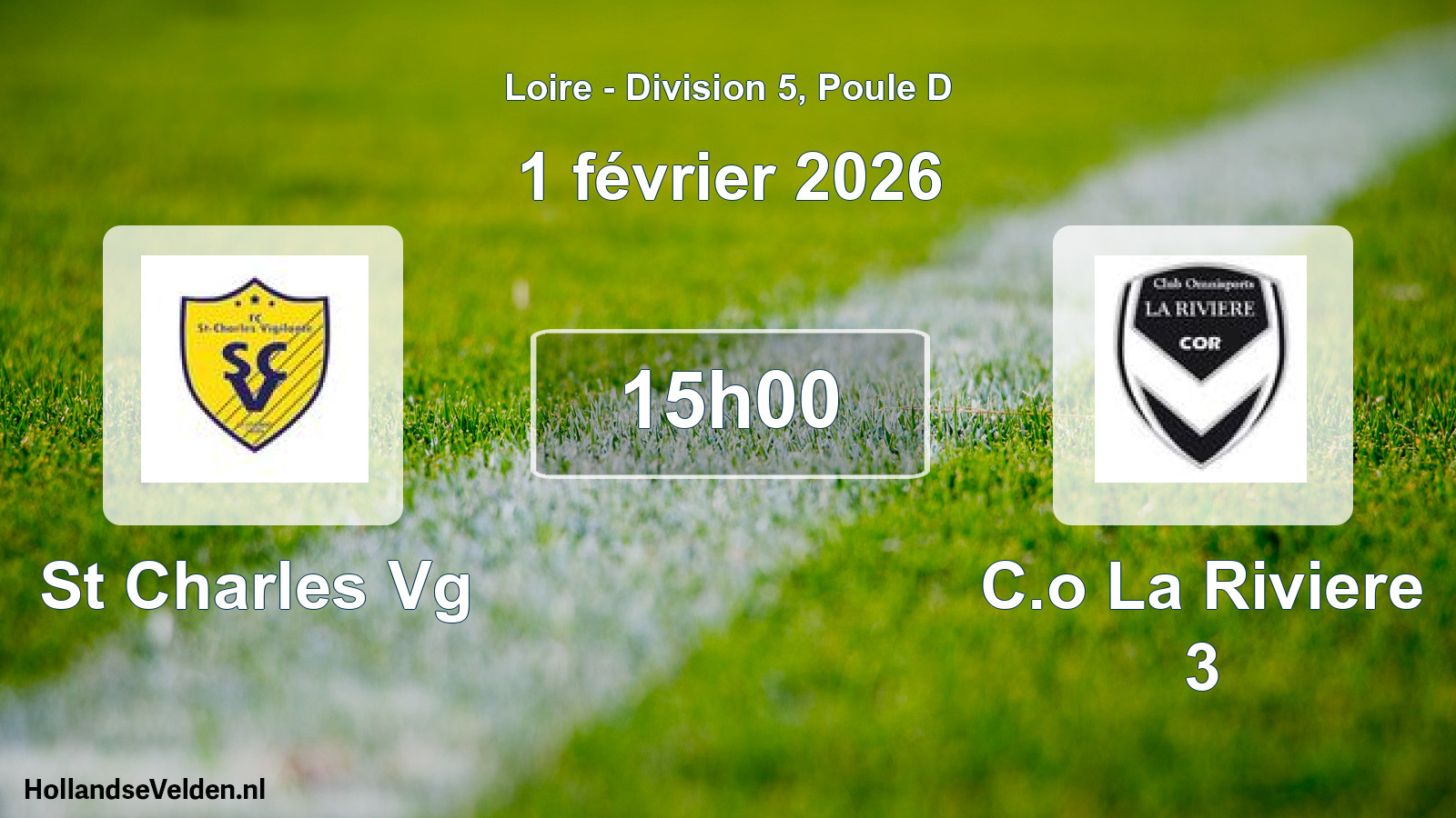 Geplande wedstrijd: St Charles Vg - C.o La Riviere 3 (1 februari 2026)