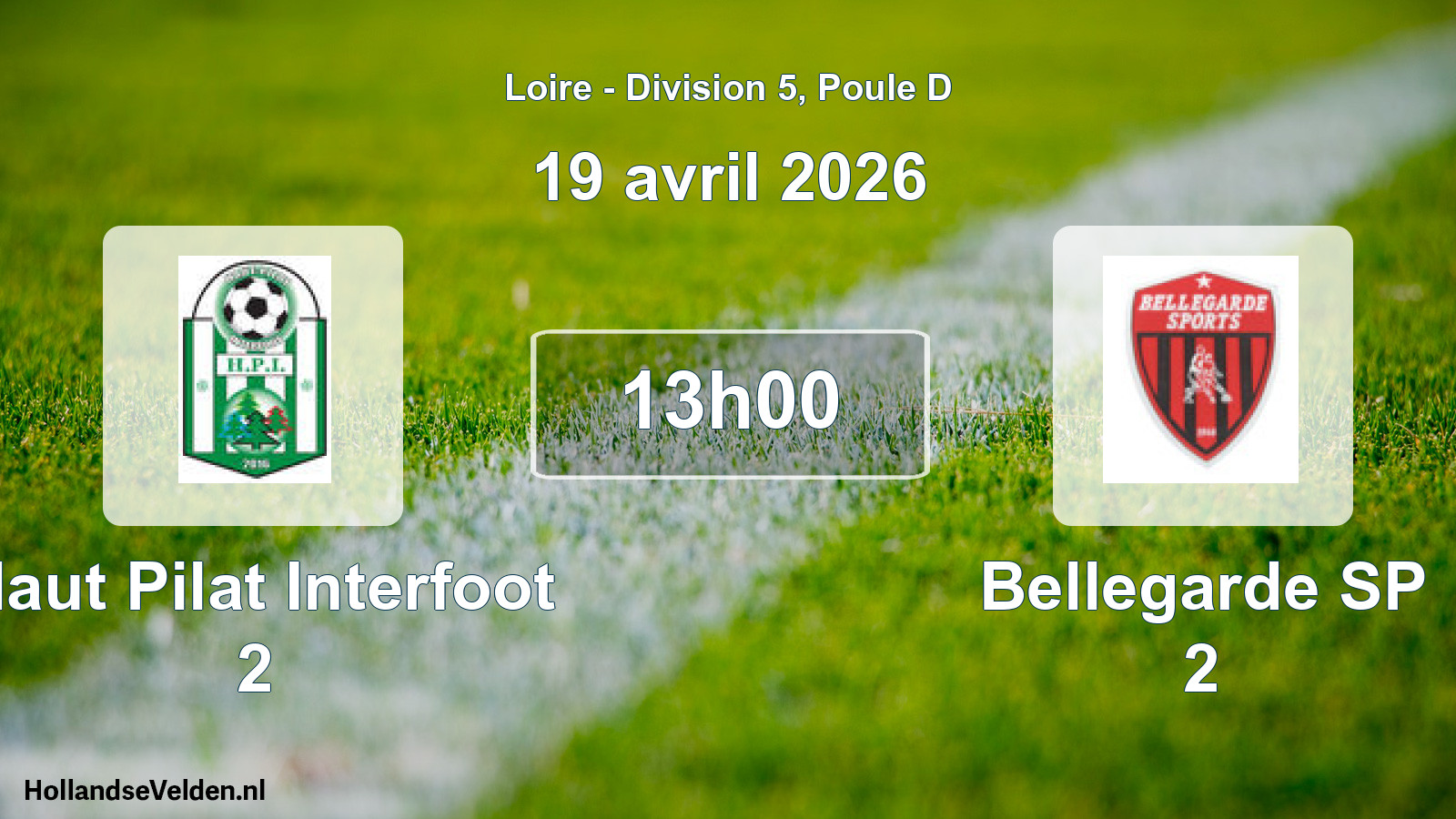Geplande wedstrijd: Haut Pilat Interfoot 2 - Bellegarde SP 2 (19 april 2026)