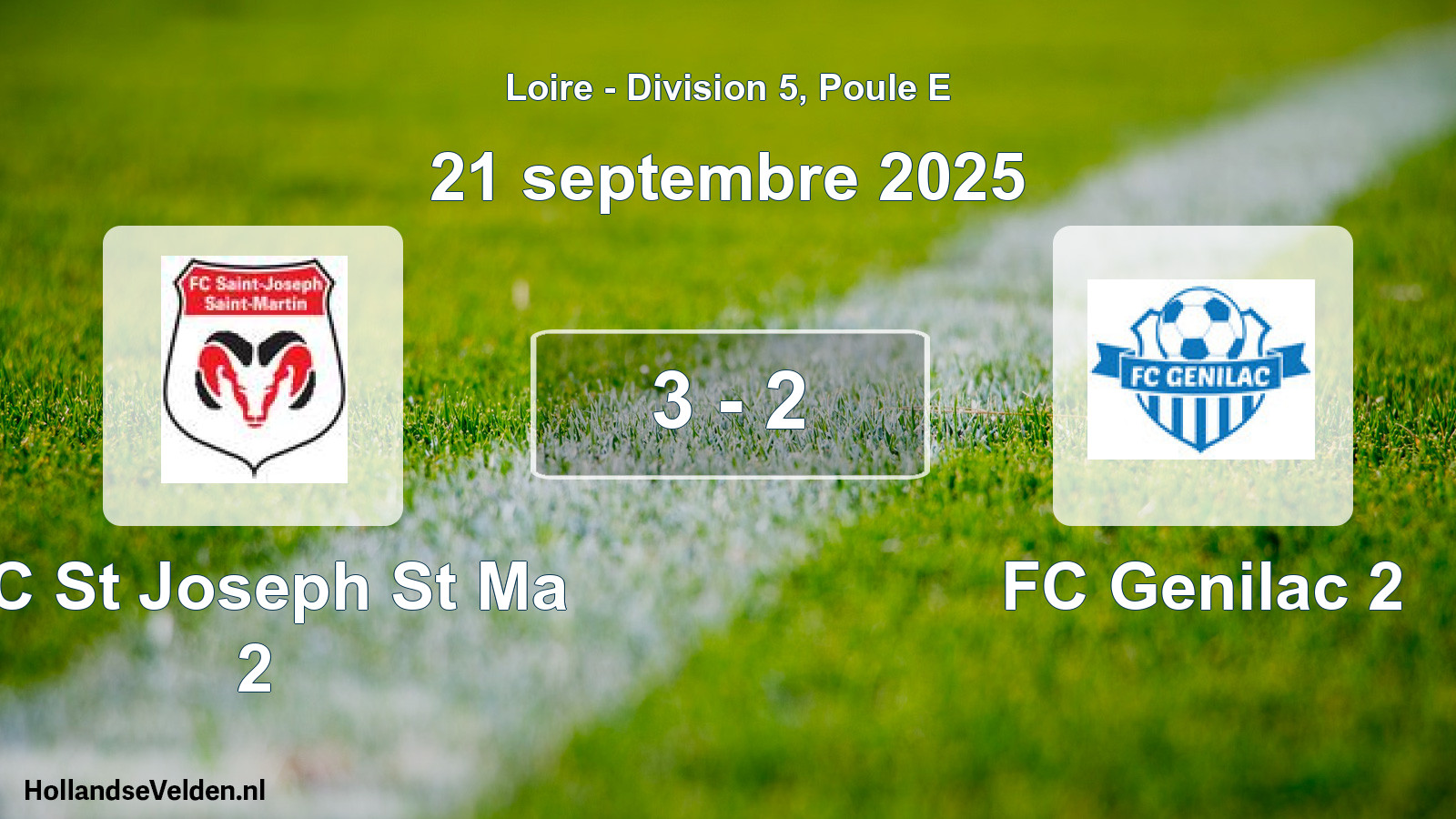Gespeelde wedstrijd: FC St Joseph St Ma 2 - FC Genilac 2 3 - 2 (21 september 2025)