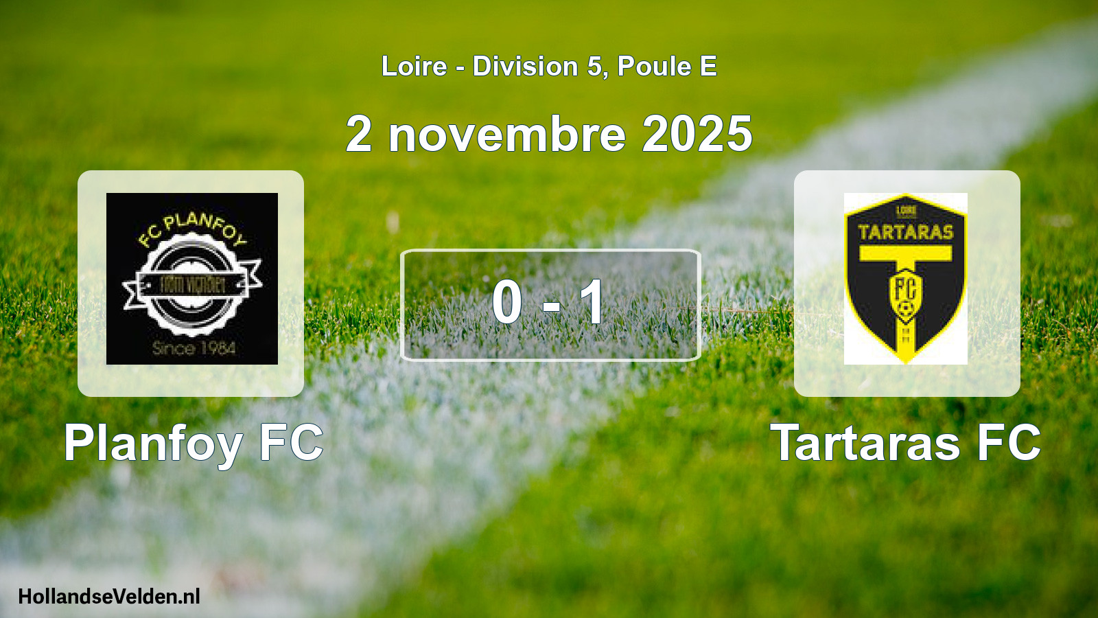 Gespeelde wedstrijd: Planfoy FC - Tartaras FC 0 - 1 (2 november 2025)