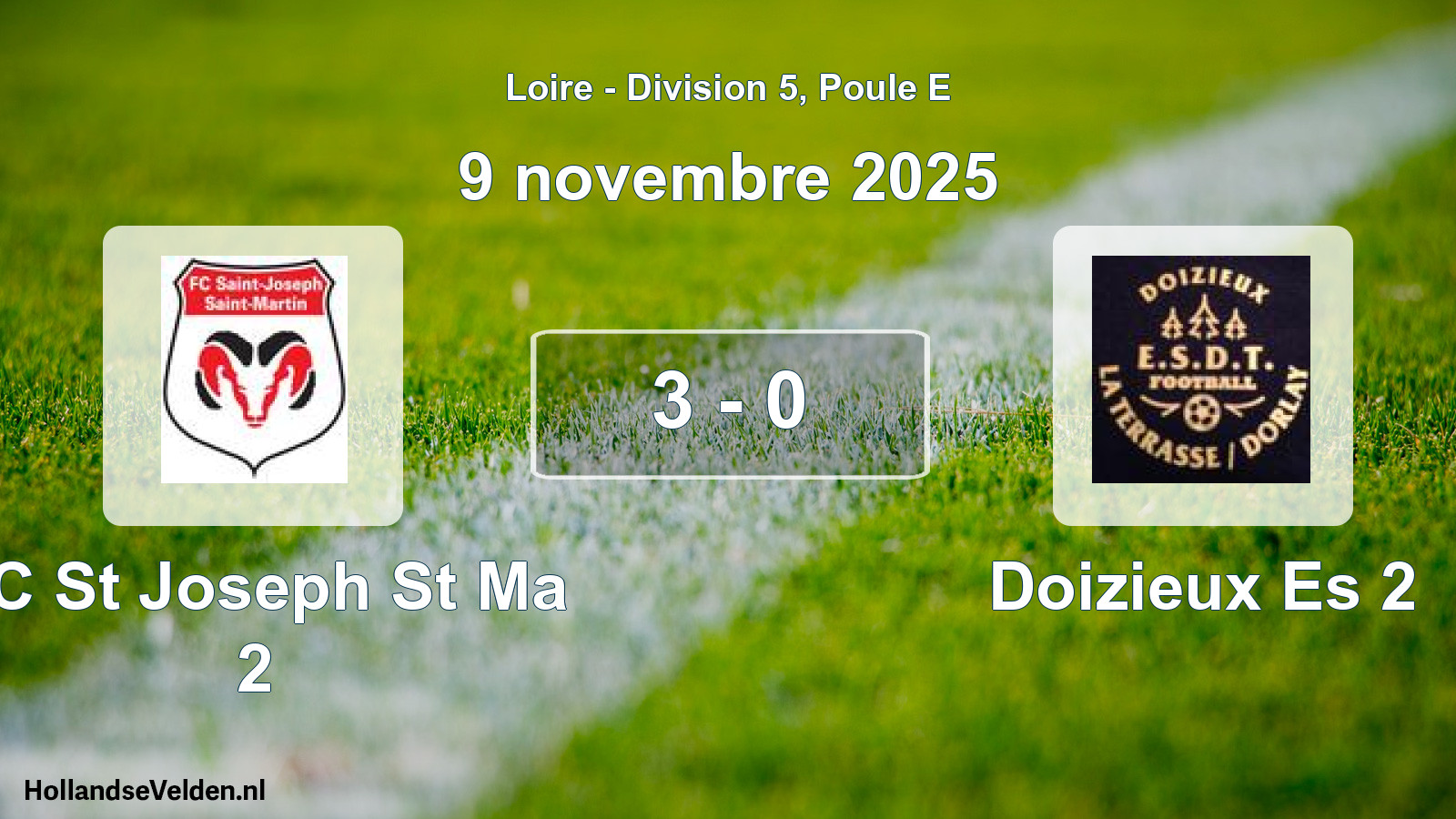Gespeelde wedstrijd: FC St Joseph St Ma 2 - Doizieux Es 2 3 - 0 (9 november 2025)