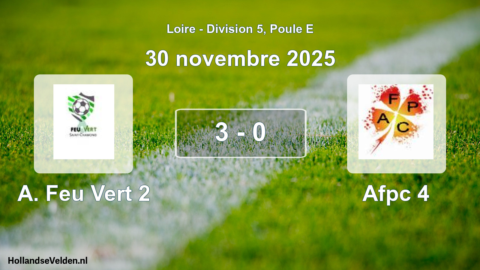 Match programmé: A. Feu Vert 2 - Afpc 4 (30 novembre 2025)