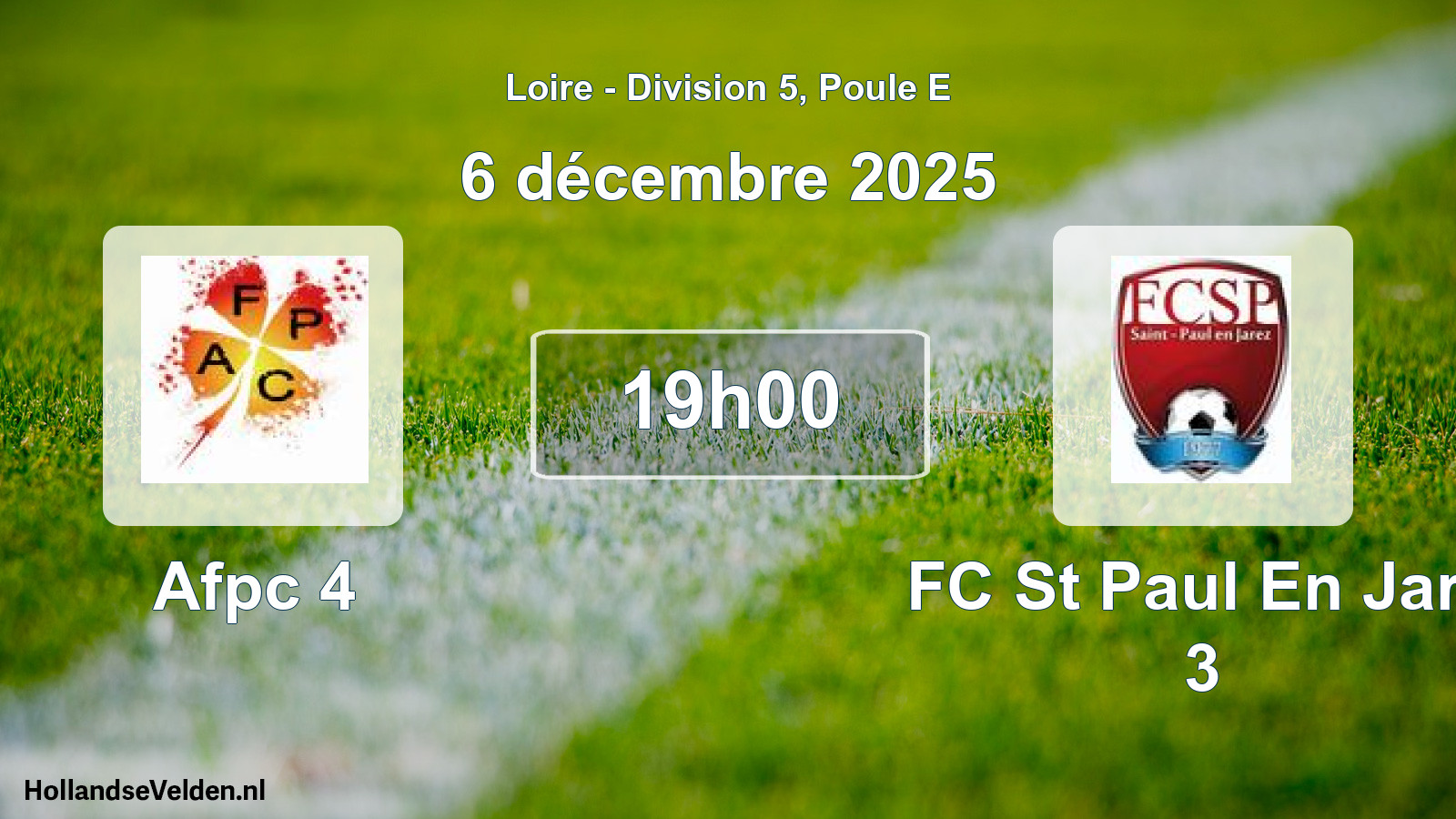 Geplande wedstrijd: Afpc 4 - FC St Paul En Jare 3 (6 december 2025)