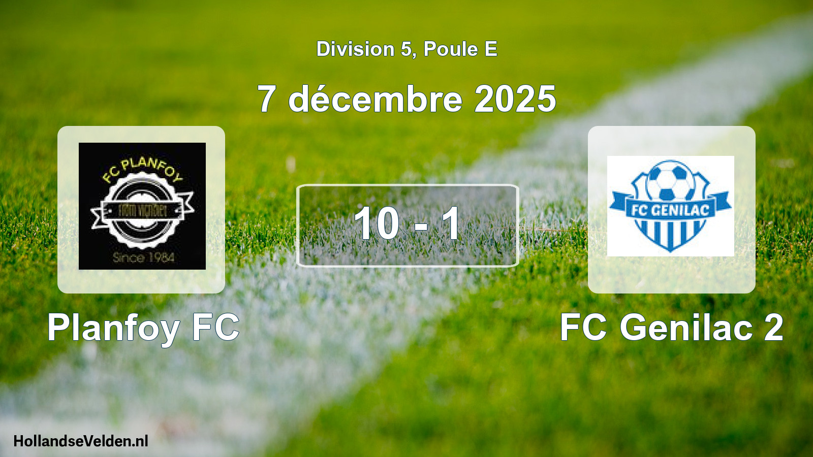 Total number of matches played: Planfoy FC - FC Genilac 2 10 - 1 (7 December 2025)