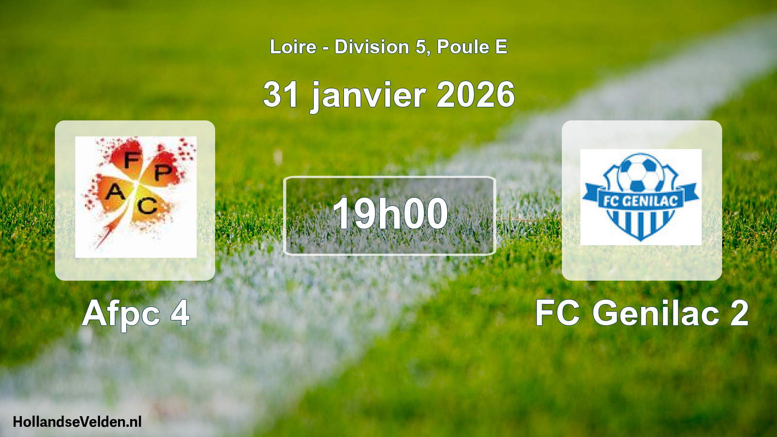 Geplande wedstrijd: Afpc 4 - FC Genilac 2 (31 januari 2026)