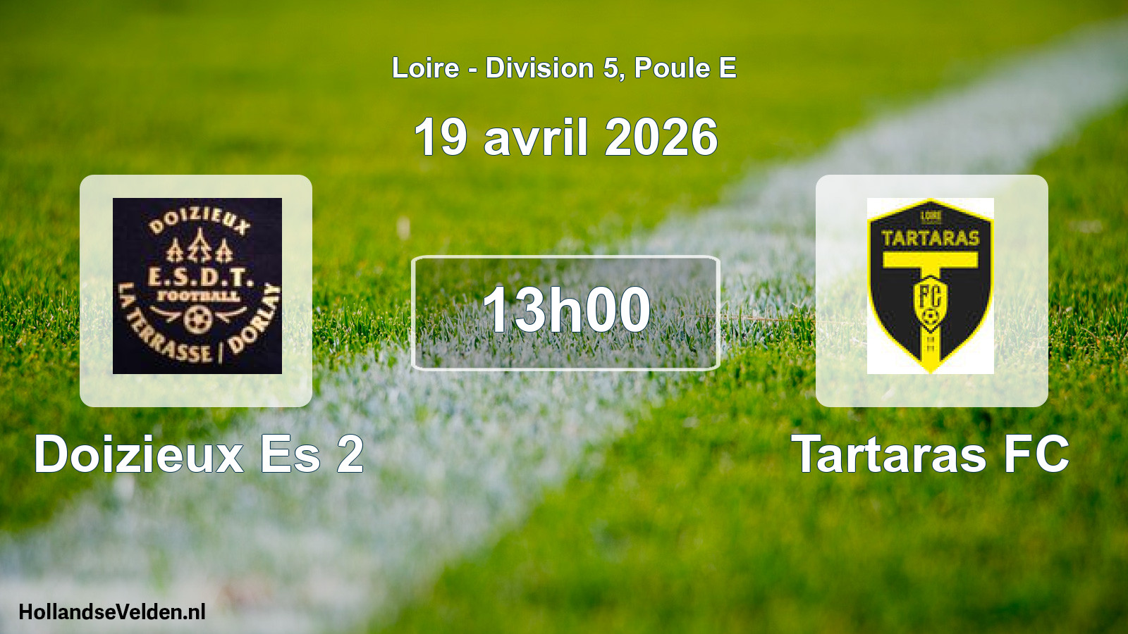 Geplande wedstrijd: Doizieux Es 2 - Tartaras FC (19 april 2026)