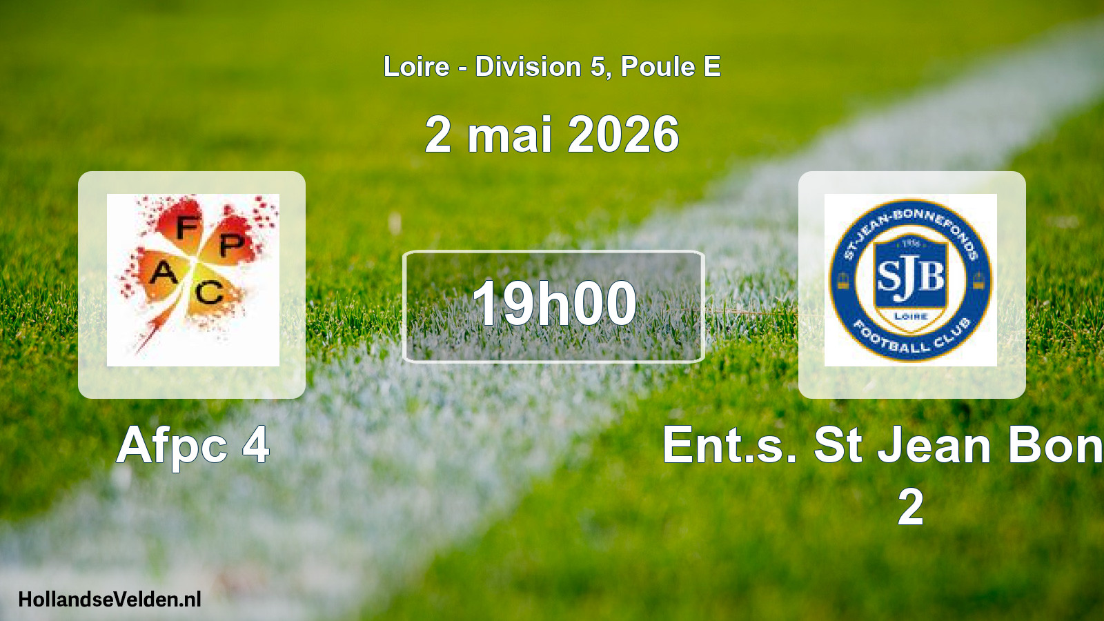 Geplande wedstrijd: Afpc 4 - Ent.s. St Jean Bonne 2 (2 mei 2026)