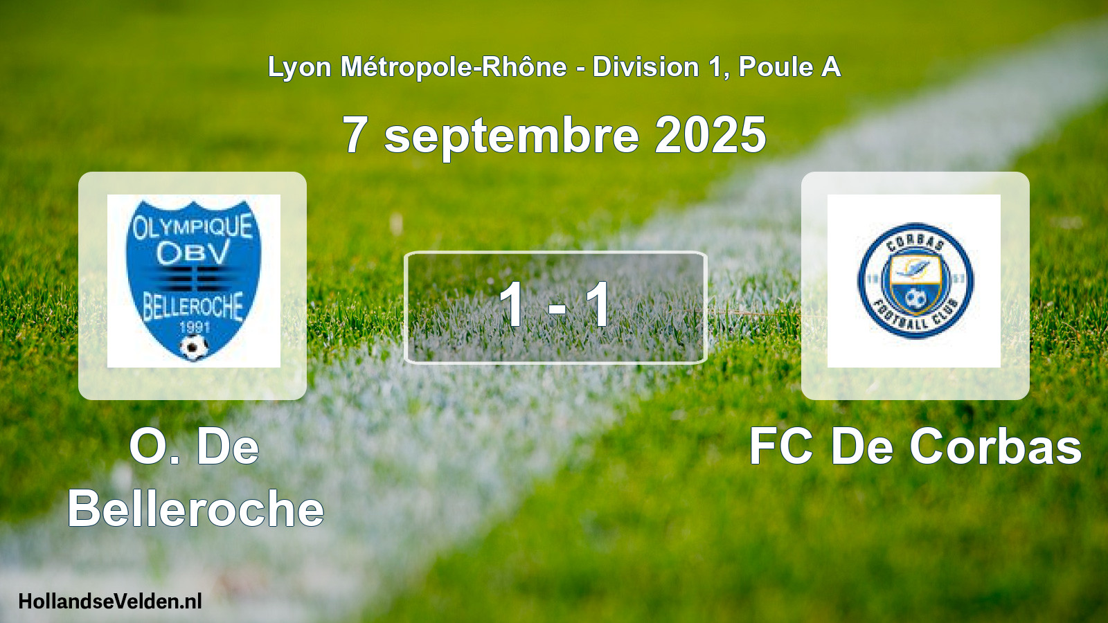 Match joué: O. De Belleroche - FC De Corbas 1 - 1 (7 septembre 2025)