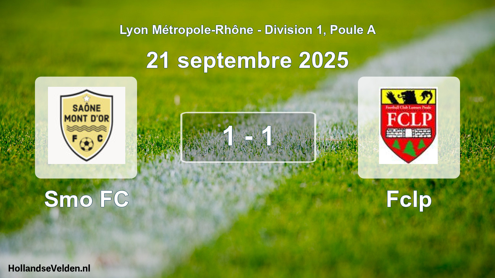 Gespeelde wedstrijd: Smo FC - Fclp 1 - 1 (21 september 2025)