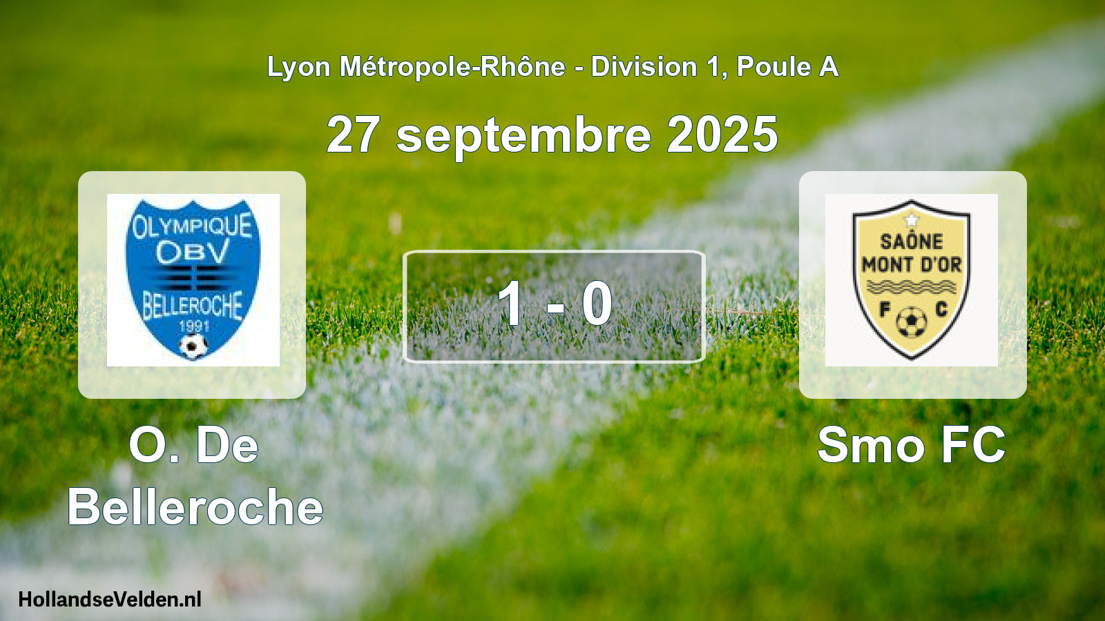 Match joué: O. De Belleroche - Smo FC 1 - 0 (27 septembre 2025)