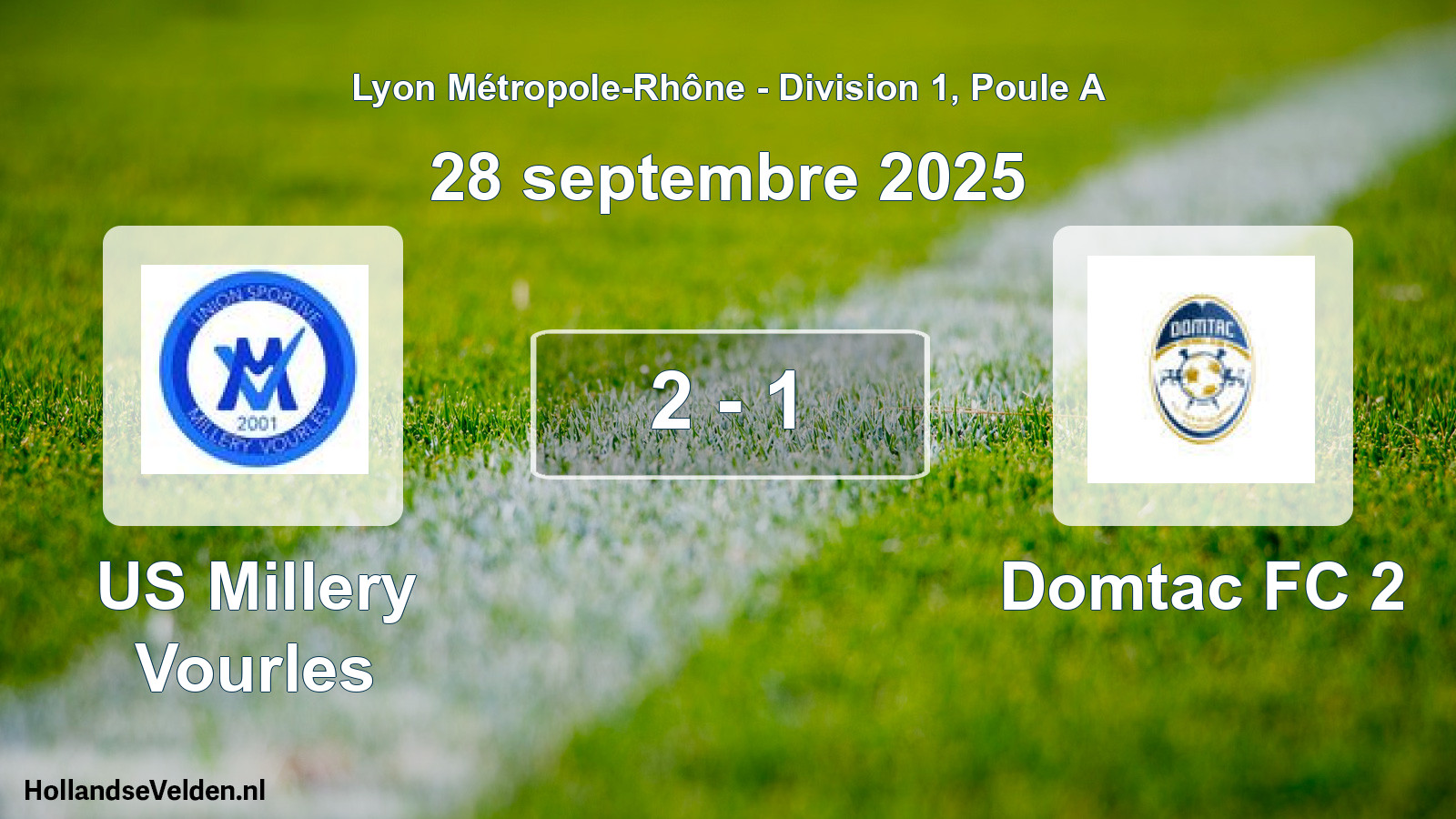 Gespeelde wedstrijd: US Millery Vourles - Domtac FC 2 2 - 1 (28 september 2025)