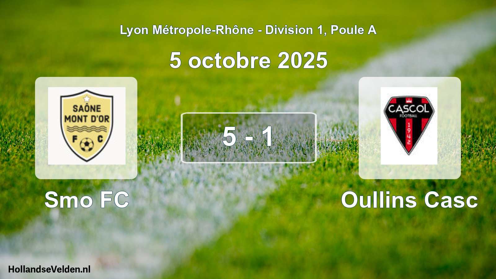 Gespeelde wedstrijd: Smo FC - Oullins Casc 5 - 1 (5 oktober 2025)