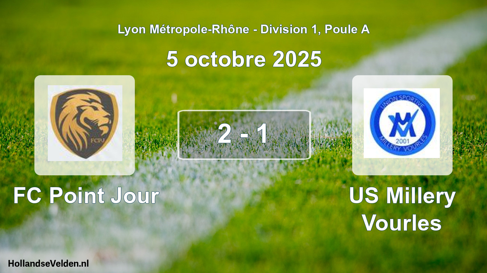Gespeelde wedstrijd: FC Point Jour - US Millery Vourles 2 - 1 (5 oktober 2025)