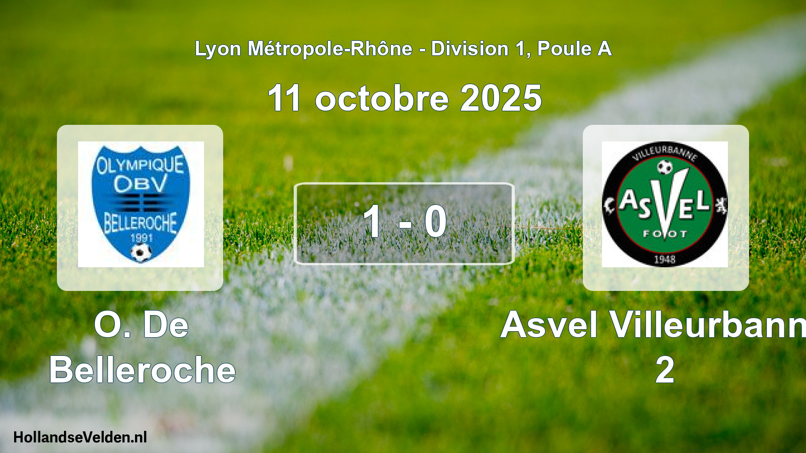 Gespeelde wedstrijd: O. De Belleroche - Asvel Villeurbanne 2 1 - 0 (11 oktober 2025)