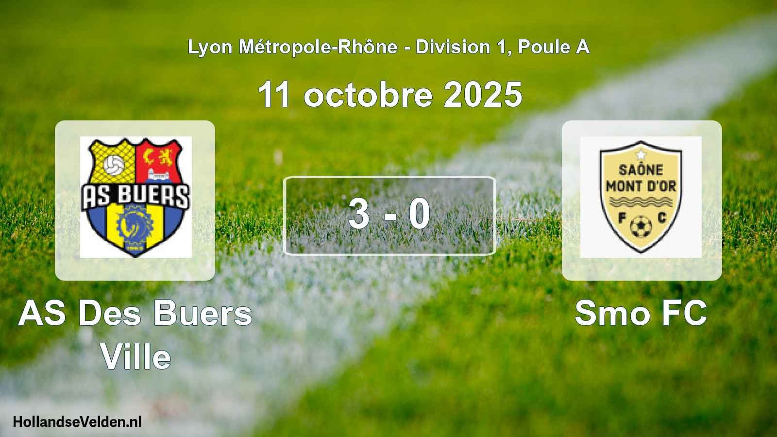 Match joué: AS Des Buers Ville - Smo FC 3 - 0 (11 octobre 2025)