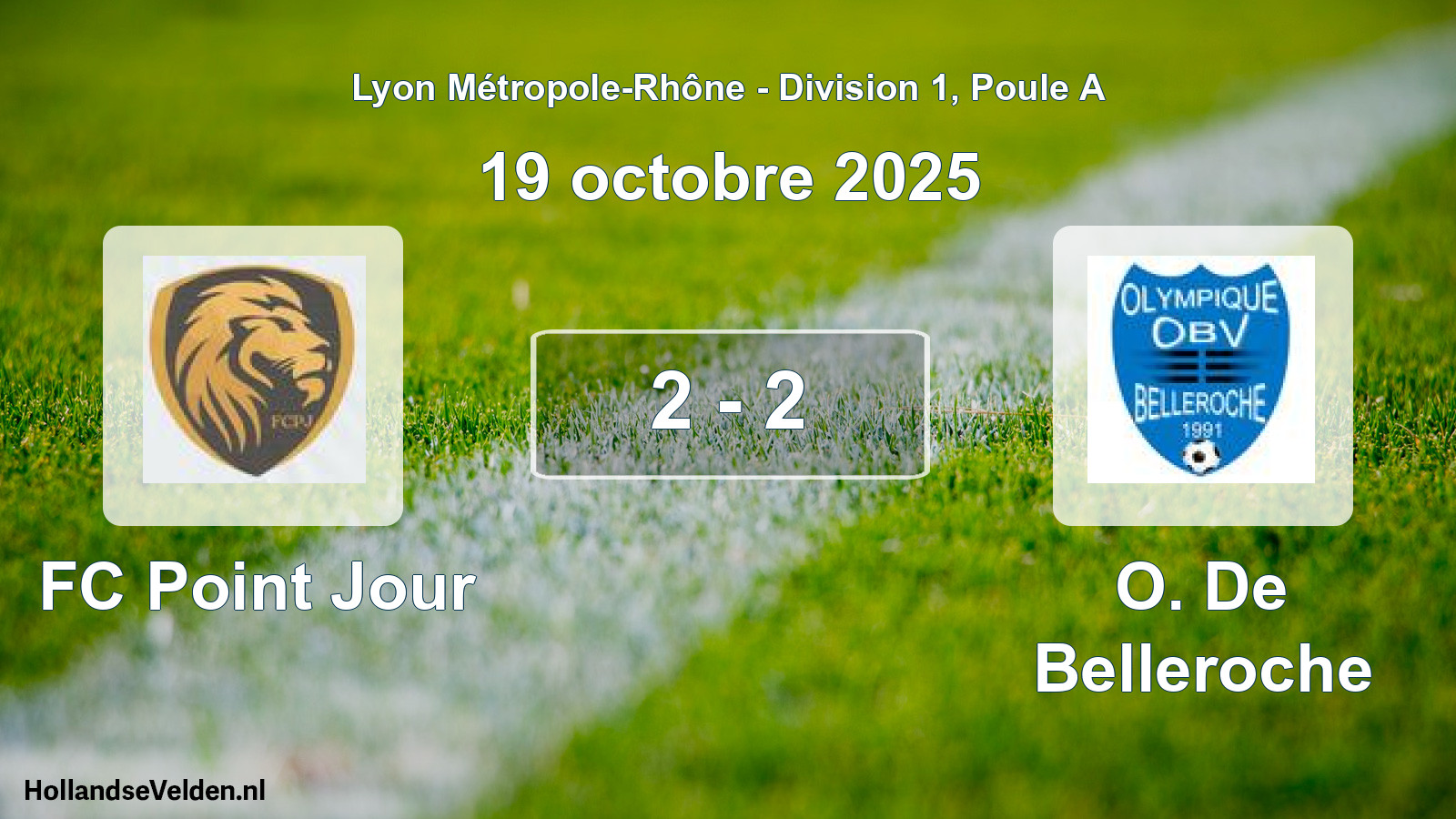 Gespeelde wedstrijd: FC Point Jour - O. De Belleroche 2 - 2 (19 oktober 2025)