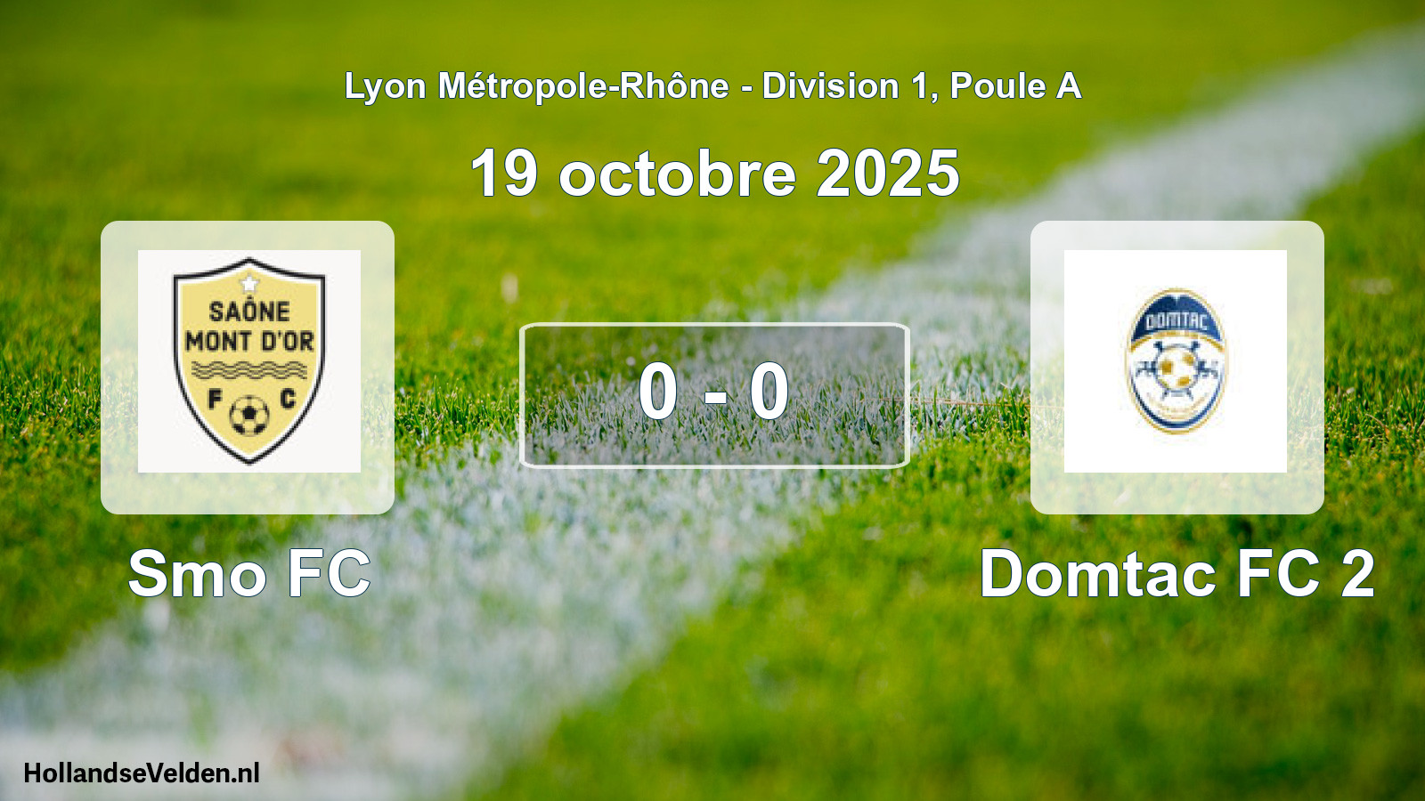 Gespeelde wedstrijd: Smo FC - Domtac FC 2 0 - 0 (19 oktober 2025)
