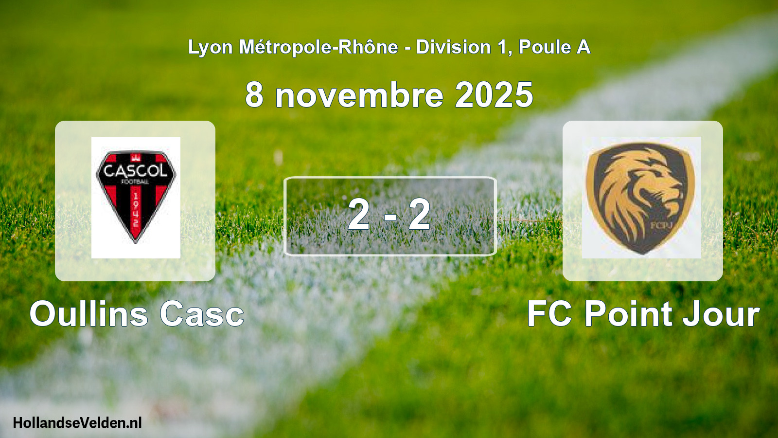 Gespeelde wedstrijd: Oullins Casc - FC Point Jour 2 - 2 (8 november 2025)