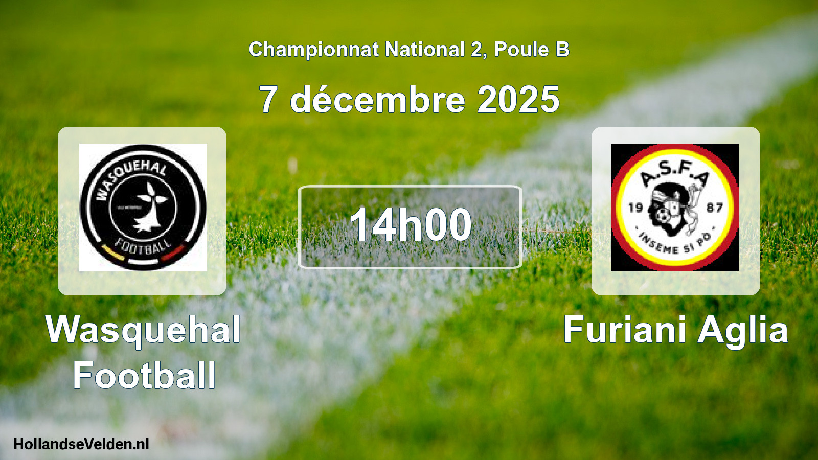 Geplande wedstrijd: Wasquehal Football - Furiani Aglia (7 décembre 2025)