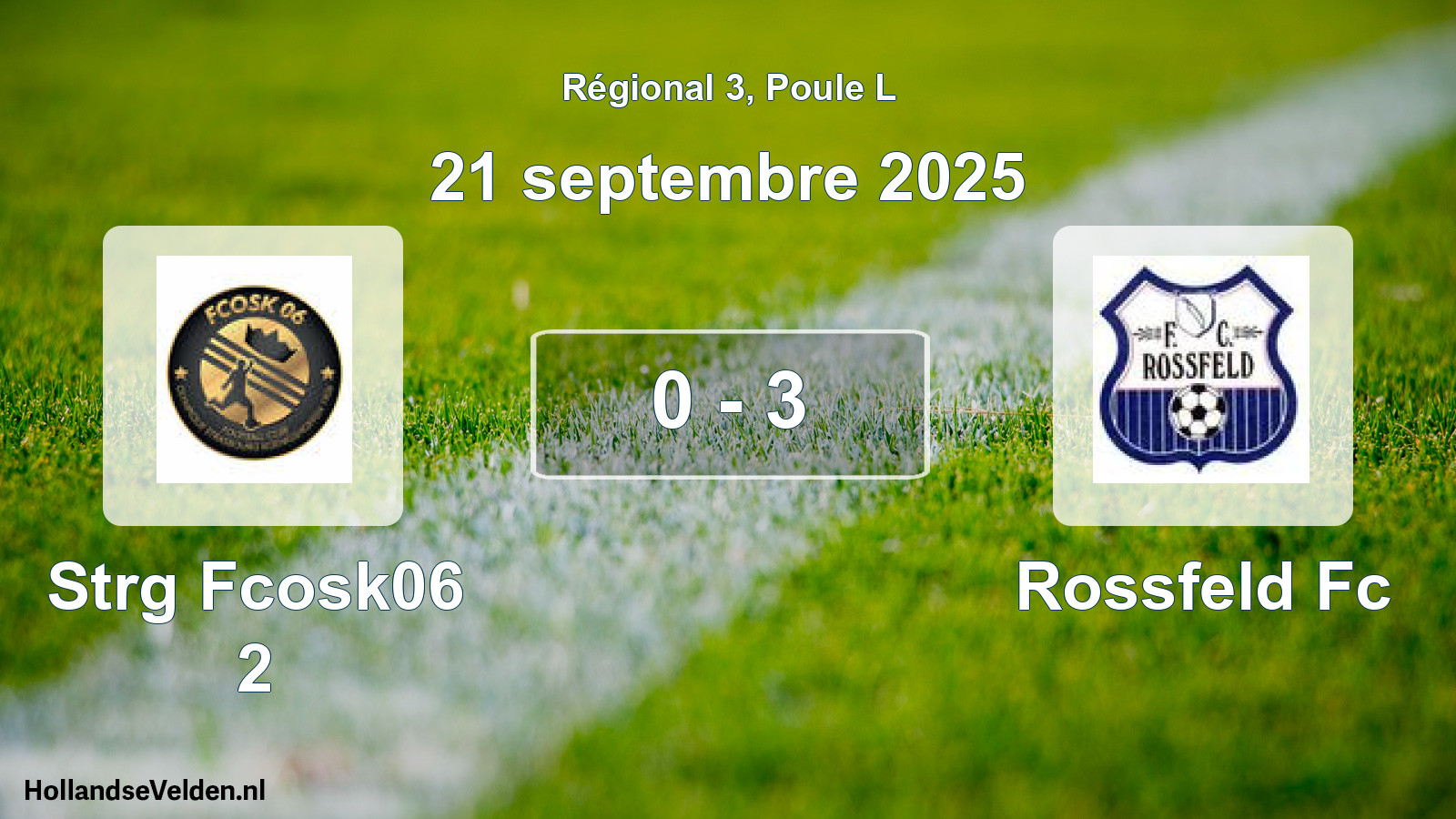 Total number of matches played: Strg Fcosk06 2 - Rossfeld Fc 0 - 3 (21 September 2025)