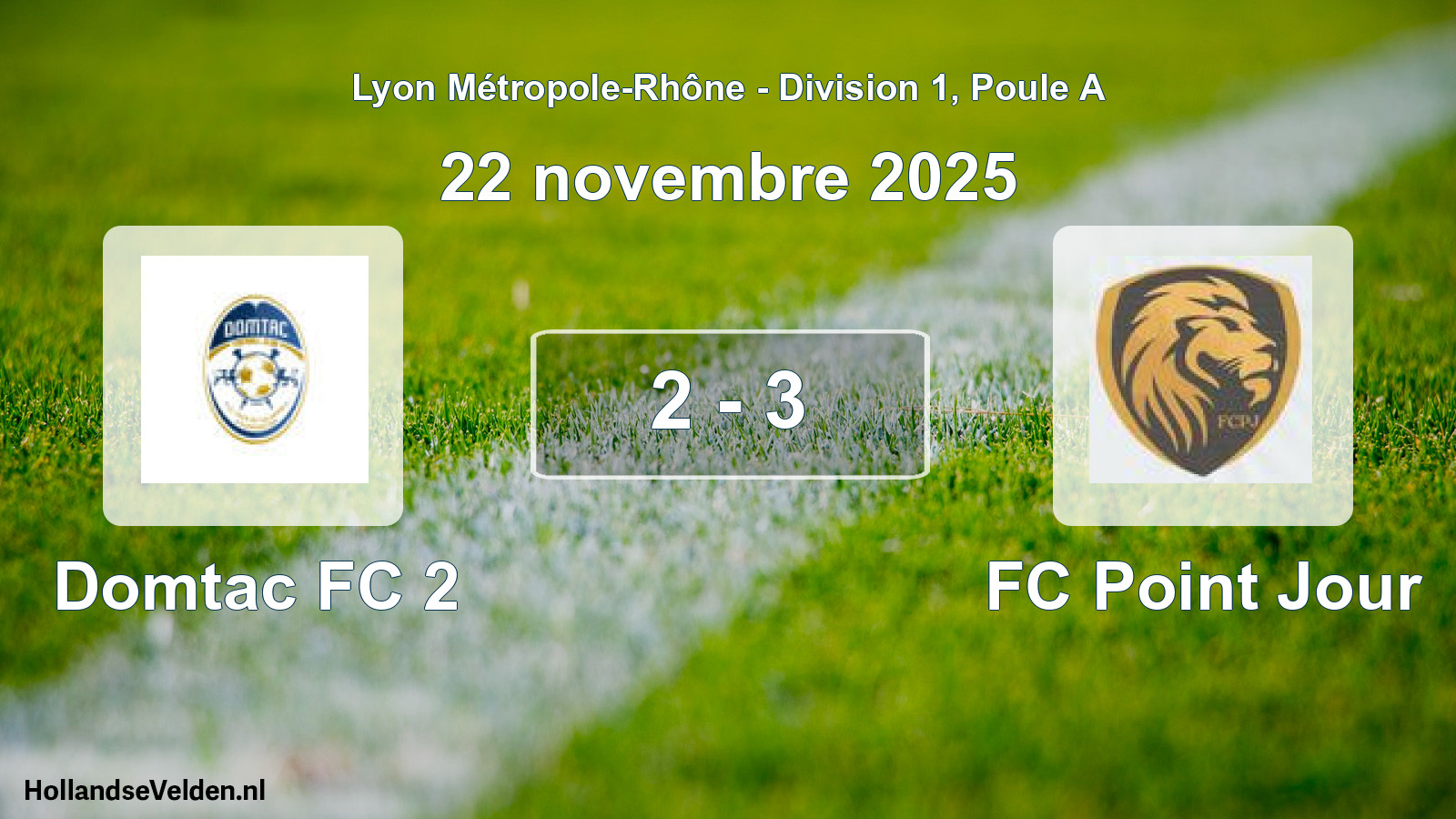 Gespeelde wedstrijd: Domtac FC 2 - FC Point Jour 2 - 3 (22 november 2025)