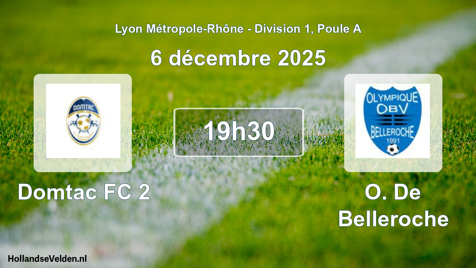 Geplande wedstrijd: Domtac FC 2 - O. De Belleroche (6 december 2025)