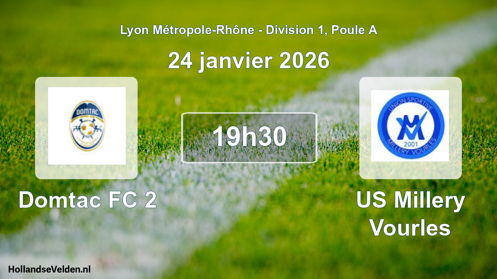 Geplande wedstrijd: Domtac FC 2 - US Millery Vourles (24 januari 2026)
