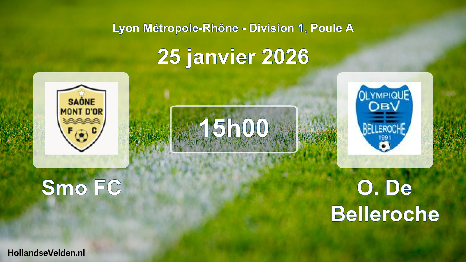 Match programmé: Smo FC - O. De Belleroche (25 janvier 2026)